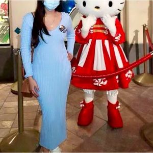 Mid dress beautiful sky blue dress from fashion nova worn once